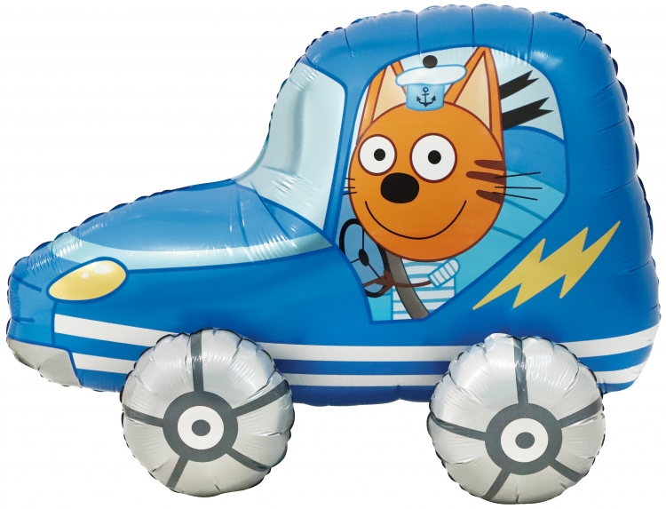 Шар Фигура 3D Три Кота, Коржик в машинке (в упаковке)    